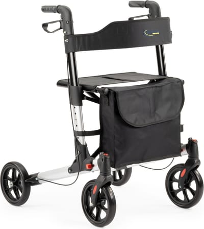 MultiMotion Double Lichtgewicht rollator - Zilver - Dubbel Opvouwbaar - PU banden