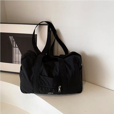 Grote Capaciteit Tote Bag Lichtgewicht Gymtas Casual Koreaanse Nylon Reistas Boston Rits Schoudertas