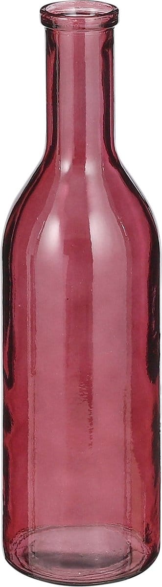 Mica Decorations Rioja Fles Vaas - H50 x Ø15 cm - Gerecycled Glas - Bordeaux