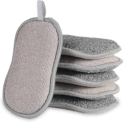Allecto Plus - Herbruikbare Afwassponsen voor Keuken - Niet-Kras - 6 Stuks - Dubbelzijdige Scrubsponzen - Duurzame Schotelreinigers - Multifunctionele Pads