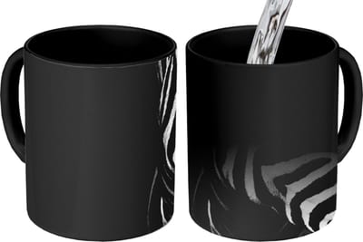 Magische Mok - Foto op Warmte Mokken - Koffiemok - Dieren - Zebra - Zwart - Wit - Magic Mok - Beker - 350 ML - Theemok