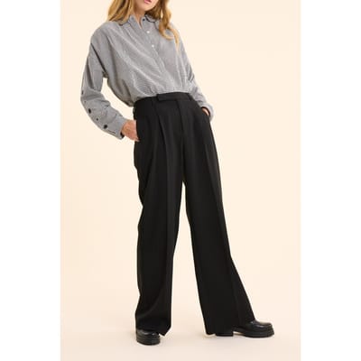 ICode Black Suit Trousers With Blue Pinstripes Black Taglia: 38 | Pantaloni da completo Outlet | Donna | Blu