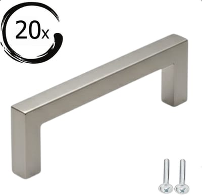 20X Handgrepen RVS - Boormaat 128mm - Greepjes - Handgreep - Handgrepen keukenkastjes - Handvatten - Meubelgreep RVS - Handgrepen voor deurtjes