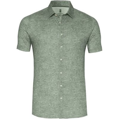 Desoto Overhemd Linnen Look Casual Kent Groen / male