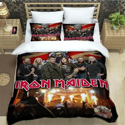 3D Rock Band I-Iron-M-Maiden Beddengoed Sets Prachtige Beddengoed Set Dekbedovertrek Dekbed Set Beddengoed Set Luxe Verjaardagscadeau EU Single(135*200cm)3pcs