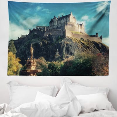 ABAKUHAUS Edinburgh Wandtapijt, Beroemd Kasteel op een Rots, 150 x 110 cm, Meerkleurig