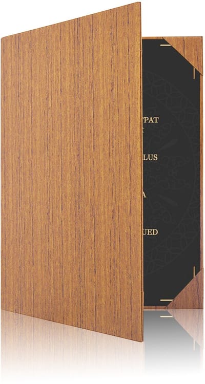 Goodline® - Menumap / Menukaart Mappen - 2x A4 - Houtpatroon Bruin