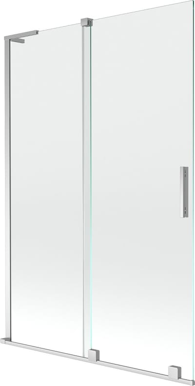 Mexen Velar L badwand scherm 2-delig schuifbaar 120 x 150 , transparant, chroom - 896-120-003-01-01