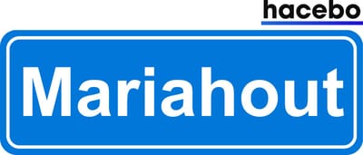 Hacebo - Plaatsnaam Sticker - 29x10 CM - Mariahout sticker - Verkeersborden sticker - grappige cadeaus - Mariahout