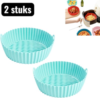 2 stuks - Bakmatten - Airfryer Siliconen Bakplaat - Airfryer siliconen bakmat - Ovenbestendige - Perfect voor koekjes, groenten en snacks - Muntgroen