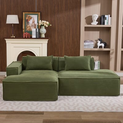 Wishdor Stoffen Bank - Compact Ontwerp En Verende Zitting - Modern - Appartement Of Kantoor - Polyester Bekleding - Groen - 235 Cm