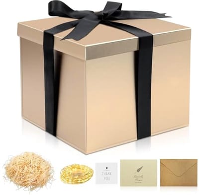 Grote Diepe Geschenkdoos met Deksel - Perfect voor Verjaardagen, Babyshowers en Speciale Gelegenheden