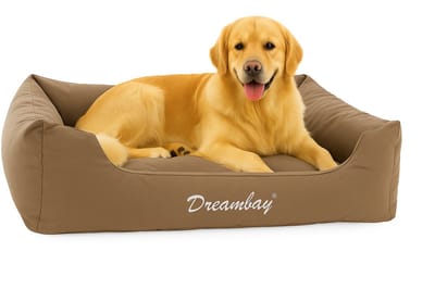 Hondenmand – orthopedisch hondenkussen Dreambay® Taupe 120x95cm – waterafstotend & afneembare hoes – duurzaam comfort van Europese topkwaliteit