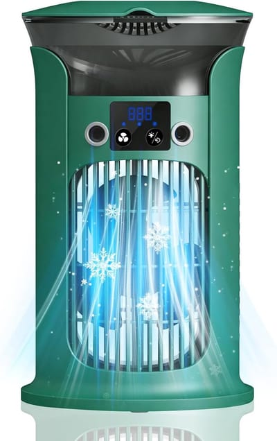 Mobiele airconditioning - mini-airconditioning, luchtkoeler, kleine airconditioning, draagbare airconditioner - groen [Energieklasse A+]