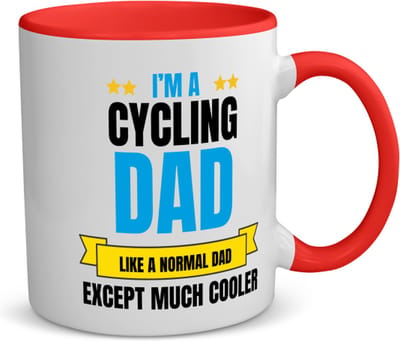 Akyol - i'm a cycling dad koffiemok - theemok - rood - Vader - papa - vaderdag cadeautjes - verjaardagscadeau - gift - kado - 350 ML inhoud