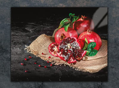 TMK ArtDeko - Snijplank van Gehuld Glas - 30x22 cm - Antislip - Granat