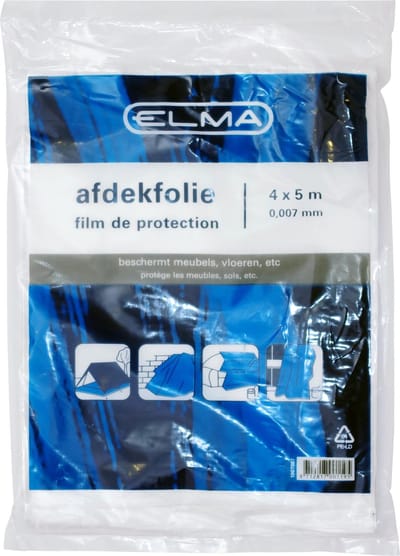 Afdekfolie - 4 x 5 meter dikte 0007 (dun)