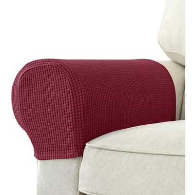 Jacquard Sofa Armleuninghoes Voor Woonruimte Stretch Effen Kleur Stoel Zitting Arm Beschermer Fauteuilhoezen Bankhoes Verwijderbaar 2 Delen 1 set (2 pieces)