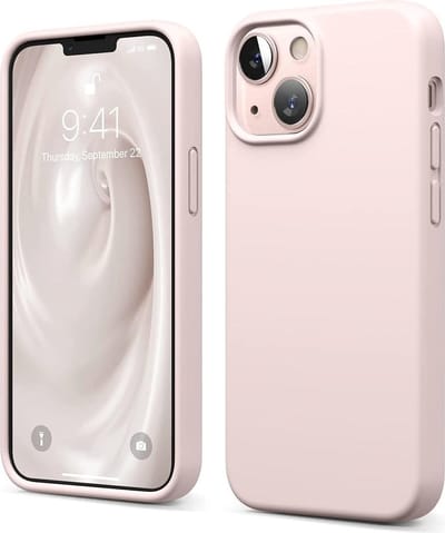 Hoesje Geschikt voor iPhone 13 Mini – Liquid siliconen backcover – Licht Roze