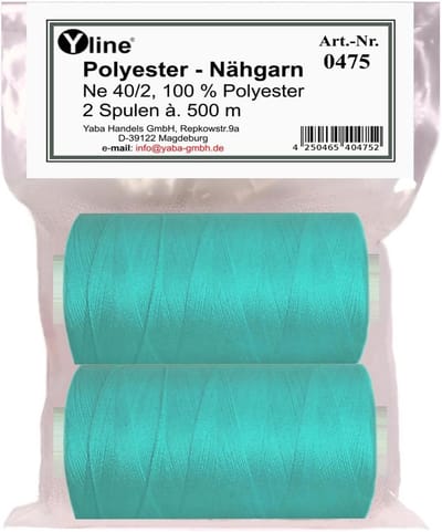 Naaigaren Spoelen - Polyester Garen - Naaimachine Gebruik - Krimpvrij Kleurecht - 2x 500 Meter - Turkoois