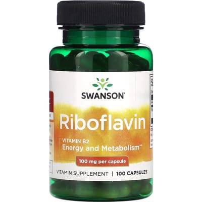 Riboflavine, 100 mg, 100 Capsules