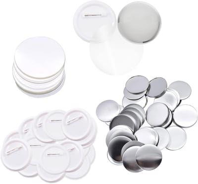 Ronde pins en button badges 44mm - 100 stuks voor knutselprojecten en buttonmachines, inclusief metalen achterkant en dekking
