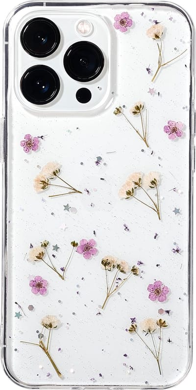 Casies hoesje geschikt voor Apple iPhone SE (2022/2020) /8 /7 met droogbloemen - gedroogde bloemen telefoonhoesje - Dried Flower Soft Case TPU