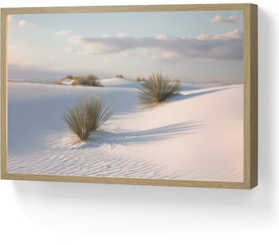 Wandlamp 60x40 cm - Oplaadbaar - Duinen - Gras - Wolken - Beige - Wandlampen binnen woonkamer - Slaapkamer lamp - Decoratieve nachtlamp - Vloerlamp draadloos