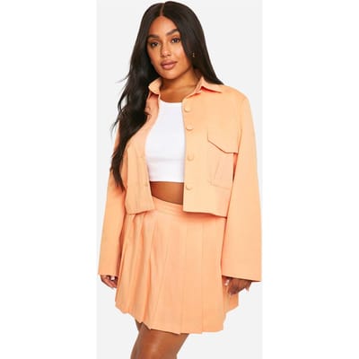 boohoo Dames Plus Op Maat Gemaakte Geplooide Rok | Perzik | Maat: 48