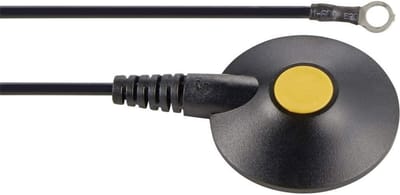 Aardingsdraad - Veiligheidsweerstand - Statische Ontlading - 10mm Drukknop - 18 Meter - Zwart