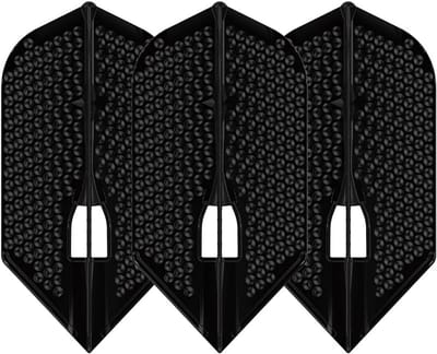 Dartflights Slim Dimple Zwart Stevig en Duurzaam