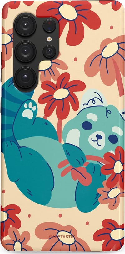 Casetastic Hoesje Geschikt voor Samsung S25 Ultra - Stijlvolle Beschermende Duo-layer Case - Rode panda knuffels