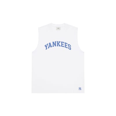 MLB New York Yankees Col Rond Impression Lettres Américaines Léger Respirant Sans Manches Débardeur Débardeurs Unisexes 3ATKV0143-50WHS S white