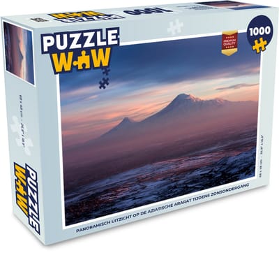 Puzzel Panoramisch uitzicht op de Aziatische Ararat tijdens zonsondergang - Legpuzzel - Puzzel 1000 stukjes volwassenen