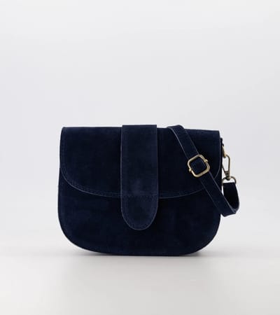 Crossbody tas dames Maan - Suède tas - Donkerblauw