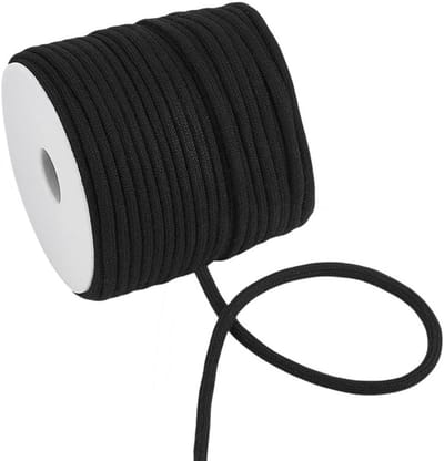50 Yards Zwart Trekkoord Vervanging 6 mm Zacht Touw voor Joggingbroek, Tassen, Naaien en DIY Ambachten