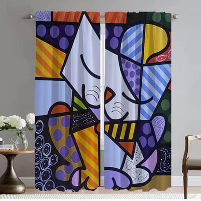 Verduisterend Gordijn voor Kamer 2 Panel Britto Elegant Kamergordijnen Halloween Decoratie Shades Scheidingswand Home Interieur Gordijnen W50xH70cmx2pcs-CL blue