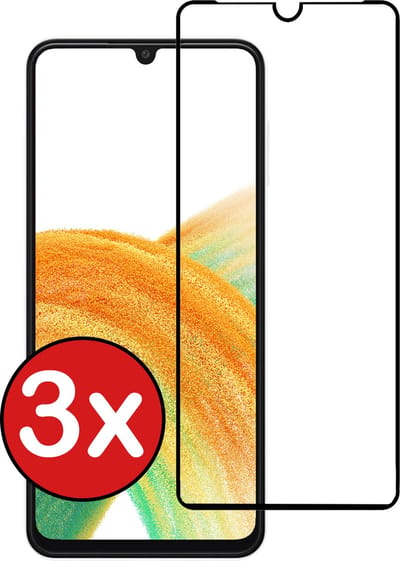Screenprotector - 3 Stuks - Geschikt voor Samsung Galaxy A33 - Full Cover - Beschermglas - Gehard Glas - Tempered Glass - Screen Protector
