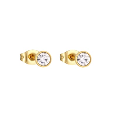 Mini Oorbellen - Oorstekers dames - Kristallen 4mm-Transparant - Staal