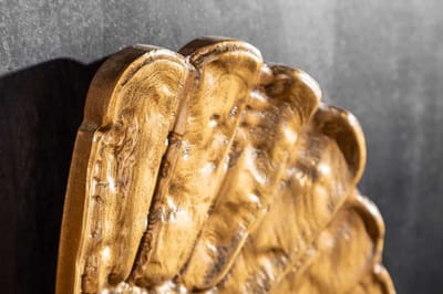 Extravagant dressoir ANGEL 140cm zwart mangohout met gouden vleugels - 40056