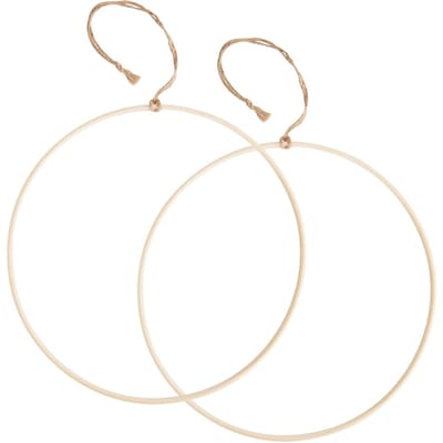 VBS Houten ring met sisal ophanglint - 2 stuks, Ø 30 cm