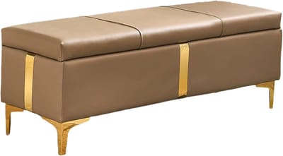 Opbergbank Kunstleer - Gestoffeerde poef - Woonkamer entree - Stijlvolle opberger - 80x40x45cm - Kleur 4