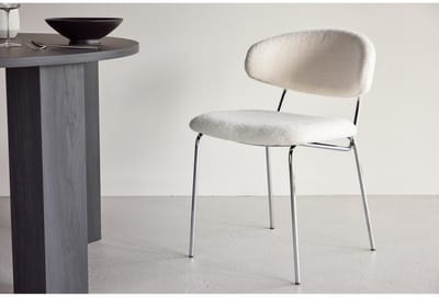 Svea - Novak eetkamerstoel - boucle - wit