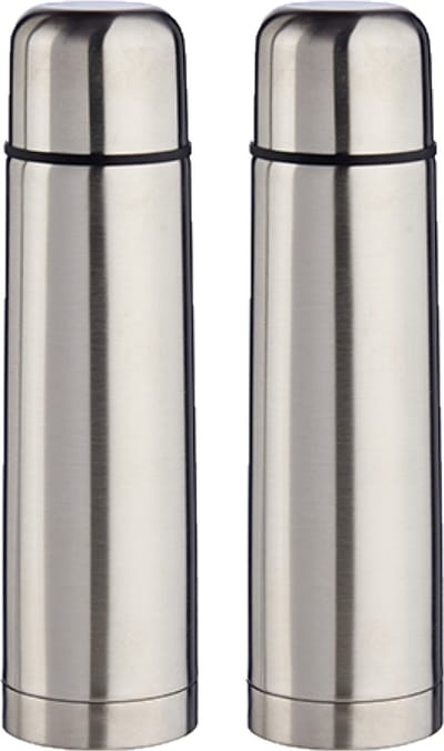 2x stuks RVS thermosflessen/isoleerflessen 500 ml - Thermoskannen/warmhoudkannen - Koffie/thee meenemen en warm houden