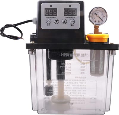 Automatische Smeeroliepomp - Smeermiddel pomp - Machine Onderhoud - Met Manometer - 2 Liter - Zwart Geel