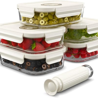 CLVP® Glazen Vershoudbakjes - Glazen Opbergbakjes - Met Deksel