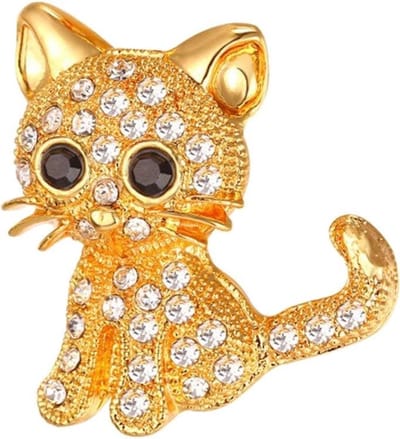 Fako Bijoux® - Broche - Kitty - 27x30mm - Goudkleurig