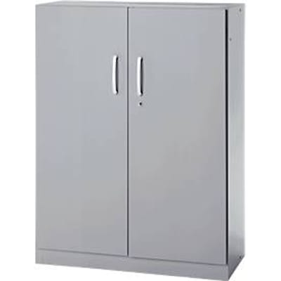 Kantoorkast, 3OH, afsluitbaar, met opliggende deuren, B 950 mm, blank aluminium