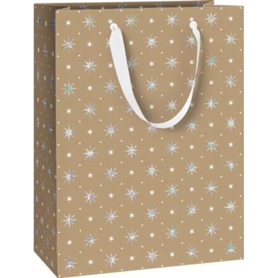 Stewo geschenktasje stars zidonia, formaat 23 x 13 x 30 cm, beige