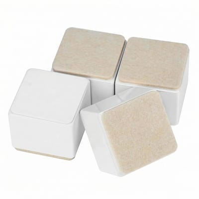 Dailygoods - QWORK® 4-pack 50 mm meubelverhogers, zware zelfklevende bedverhogers van koolstofstaal met een diameter van 60 mm, ondersteunt 500 kg per poot, wit